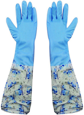 

HOKIPO Reusable Flocklined PVC Hand Gloves for Kitchen, Free Size - For Winter, 1 Pair Wet and Dry Glove(Free Size)