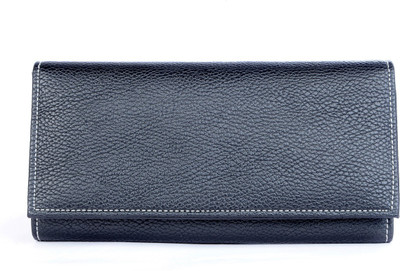 

Black Women Casual Blue Genuine Leather Wallet(11 Card Slots), Black 05