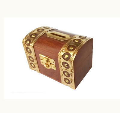 

Craft Art India Decorative Handmade Wooden Money Bank/Piggy Bank/Coin Bank {CAI-HD-0251/Size(Inch):2.8x2.5x4} Coin Bank(Brown)