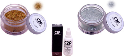 

C2P Professional Make-Up Eye Glitters and Glitter Glue Combo(Set of 3)