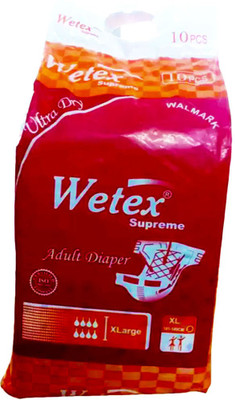 

WETEX SUPREME FOR WAIST SIZE 39"-58" INCHES Adult Diapers - XL(10 Pieces)