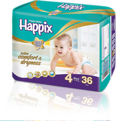 

Happix Baby Large Size Diapers 36pcs Pack - L(36 Pieces)