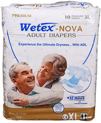 

Wetex NOVA FOR WAIST SIZE 39"-64" INCHES Adult Diapers - XL(10 Pieces)