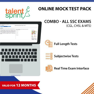

TalentSprint Online Mock Tests-COMBO - SSC(CGL, CHSL, MTS) (Valid for 12 months) - Full length tests and Subjectwise tests in Real Time Exam Interface(Onilne Test)