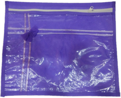 

Shreeji Decoration Cover Bag Plain 12 Pcs Purple Saree Dress Bedsheet With Bow Packaging Plastic Zip(Purple)