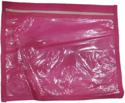 

Shreeji Decoration Cover Bag Plain 12 Pcs Saree Dress Bedsheet Pink Packaging Plastic Zip(Pink)