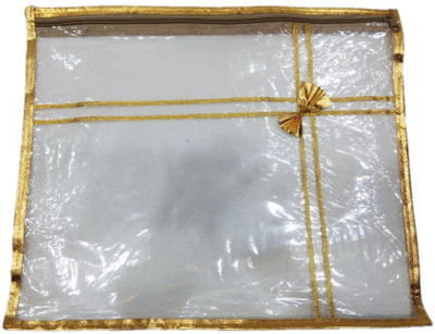 

Shreeji Decoration Cover Bag Designer 2 Pc Golden Saree Dress Suit Packaging Zip(Gold)