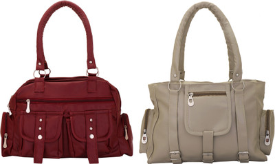 

Lady bar Messenger Bag(Maroon, Grey), Grey;maroon