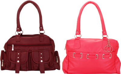 

Lady bar Messenger Bag(Maroon, Pink)