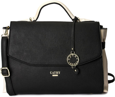 

Cathy London Hand-held Bag(Black, Beige), Beige;black