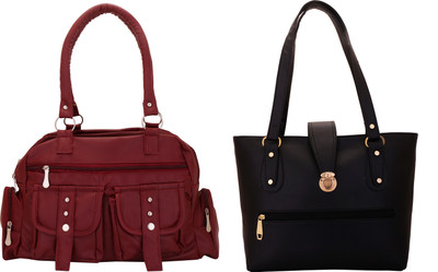 

Lady bar Messenger Bag(Maroon, Black), Black;maroon