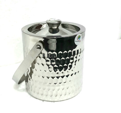 

graminheet Steel Ice Bucket 1500ml with Hummer Finish Stainless Steel Ice Bucket(Steel 1.5 L)