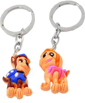 

Faynci Multicolor Dog style Rubber Keychain Kids collection Key Chain