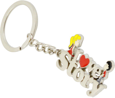 

Faynci Stylish I Love Story Key Chain with Boy and Girl theme Key Chain