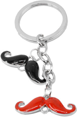 

Faynci Stainless Steel Black & Red Mustache Key Chain Key Chain