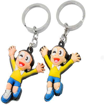 Faynci Multicolor Cute Girl & Boy Rubber Keychain Kids collection Key Chain