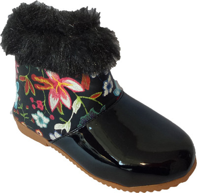 

Indcrown Girls Strap Casual Boots(Black