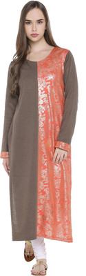 Rangmanch by Pantaloons Women Printed Straight Kurta(Brown)