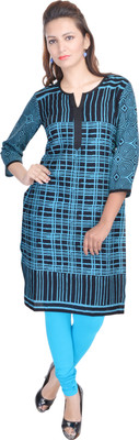 

Porcupine Casual Printed Women' Kurti(Light Blue