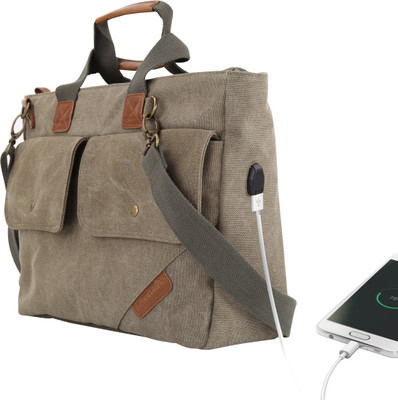 

Portronics 16 inch Expandable Laptop Messenger Bag(Brown), Green
