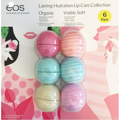 

Eos Evolution of Smooth Lip Balm ~ Lasting Hydration Lip Care Collection 6-pack ~ Strawberry Sorbet, Sweet Mint, Vanilla Bean, Coconut Milk, Vanilla Mint, Honey Apple ( Mix Flavor )(Pack of: 6, 42 g)