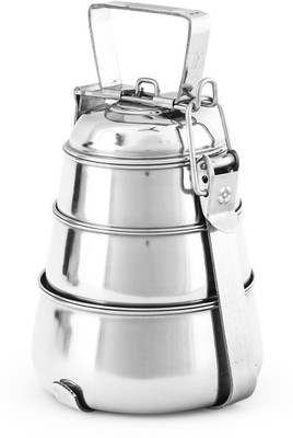 

Fair Food (3 tier) -Pyramid Tiffin Box 3 Containers Lunch Box(400 ml), Steel