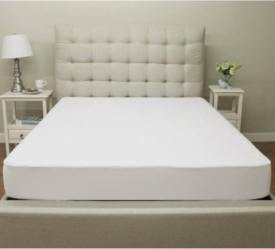 LINENWALAS Fitted Single Size Waterproof Mattress Cover(White)