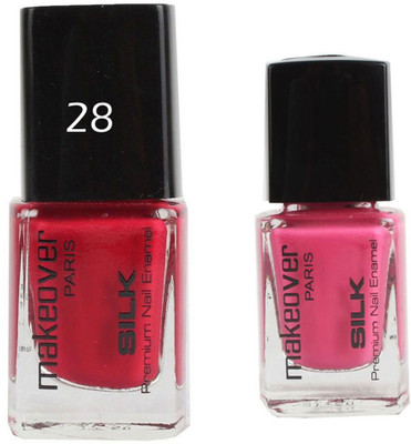 

Makeover Professional Nail Paint Rosewood Pink-28 , Nail Paint Natural Pink-24 Multi(Pack of 2)