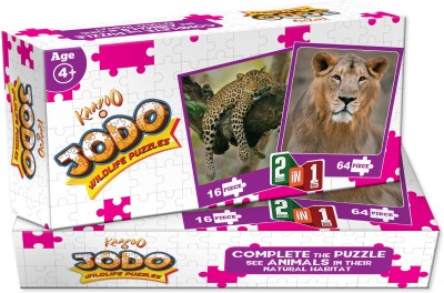 

Kaadoo Jodo-Lion (64)+Leopard (16)-2-in-1 puzzle(1 Pieces)