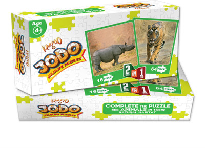 

Kaadoo Jodo-Tiger (64)+Rhino (16)-2-in-1 puzzle(1 Pieces)