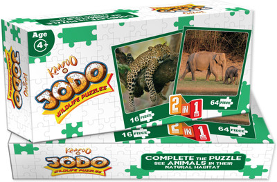 

Kaadoo Jodo-Elephant(64)+Leopard (16)-2-in-1 puzzle(1 Pieces)