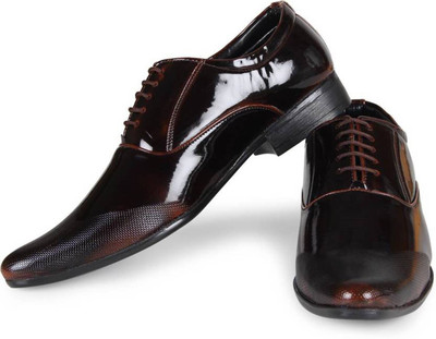 

Tapps Patent Leather Formal Lace Up For Men(Brown