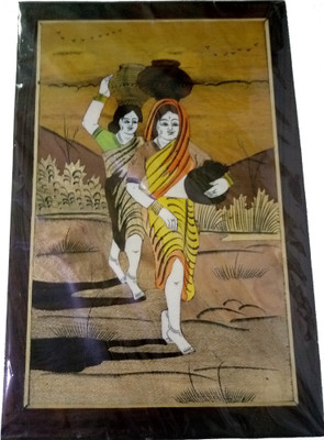 

Crafts India Handcrafted Wooden Pot Ladies Wall Hanging Decorative Showpiece - 45 cm(Wooden, Multicolor)