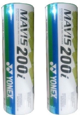 

Yonex 'Mavis-200i' (Pack of 2) Shuttle cock Nylon Shuttle - Green(Medium, 77, Pack of 2)