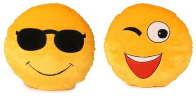 

MTC Combo Pack Of Cute Yellow Cool Dude Shade Smiley & Wink smiley Cushion Stuffed Soft Plush Toy Soft Toy- 35cm - 35 cm(Multicolor)