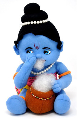 

MTC Lord Baal Krishna Hindu Idol Soft Plush Toy- 34cm - 34 cm(Blue)