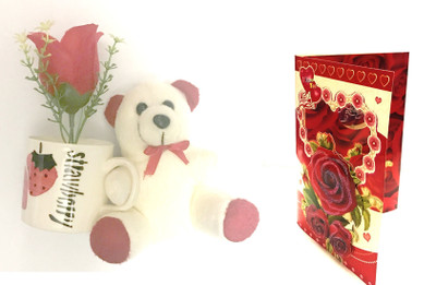 

RV PROSHOP Teddy Bear for loved ones with Musical Card - 21 cm(Multicolor)