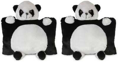 

MTC Combo Pack Of Panda Soft Pillow For Kids- 40cm - 40 cm(Multicolor)