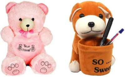 

MTC Best Friend Heart Stuffed & Soft Plush Toy Kids cute Teddy Bear- 28cm - 28 cm(Multicolor)