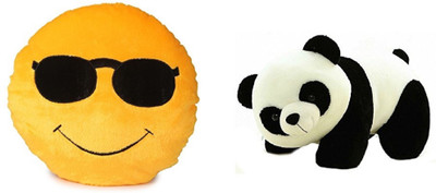 

MTC Combo Pack Of Cool Dude Shade Smiley & Stuffed Soft Plush Toy Kids Birthday Black Panda- 40cm - 40 cm(Multicolor)