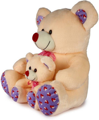 

MTC Mumma Teddy With Baby Teddy Bear Stuffed Soft Plush Toy- 45cm - 45 cm(Pink)