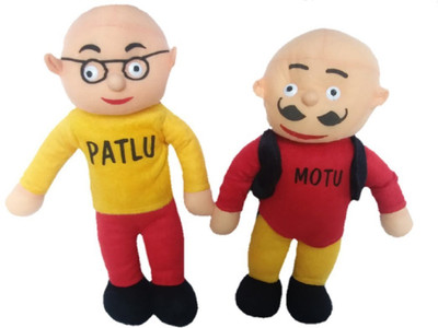 

MTC kids favorite cartoon Cute Stuffed Toy Motu Patlu Gift For Kids- 38cm - 38 cm(Multicolor)