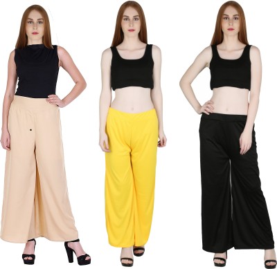 MARAMI Regular Fit Women Black, Beige, Yellow Trousers