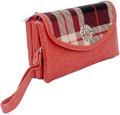 

kd collections Women Pink Artificial Leather Wrist Wallet(5 Card Slots)