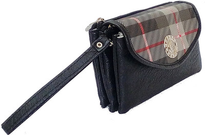 

kd collections Women Black Artificial Leather Wrist Wallet(5 Card Slots)