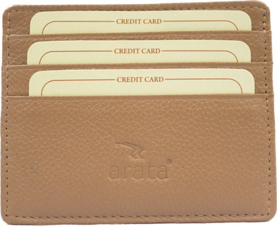 

ARATA Men Tan Genuine Leather Card Holder(6 Card Slots)