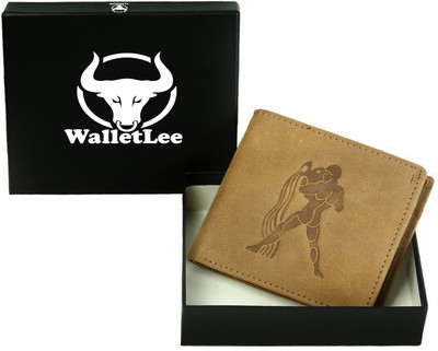 

WalletLee Men Tan Genuine Leather Wallet(8 Card Slots)