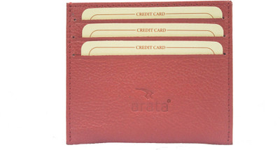 

ARATA Men Red Genuine Leather Card Holder(6 Card Slots)