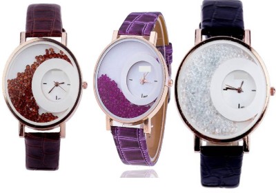 INDIUM PS0196PS NEW WATCH BROWN & PURPLE& BLACK INDIUM BRAND LATEST COLLECTON ZONE NEW THREE WATCH IN ONE PACK Watch  - For Girls   Watches  (INDIUM)