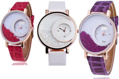 INDIUM PS0196PS NEW WATCH WHITE & PURPLE& RED INDIUM BRAND LATEST COLLECTON ZONE NEW THREE WATCH IN ONE PACK Watch  - For Girls   Watches  (INDIUM)